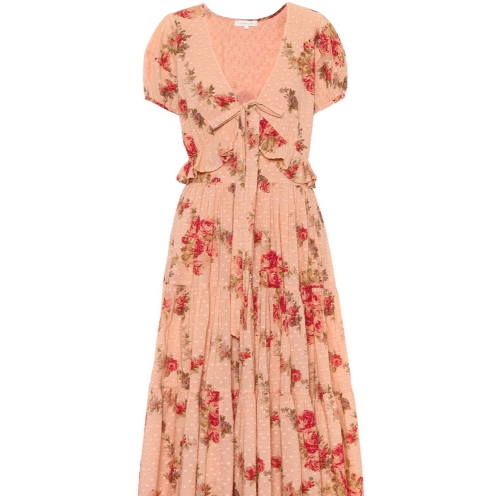 Loveshackfancy Carlton Midi Dress Pink 8 NWT - Picture 3 of 6